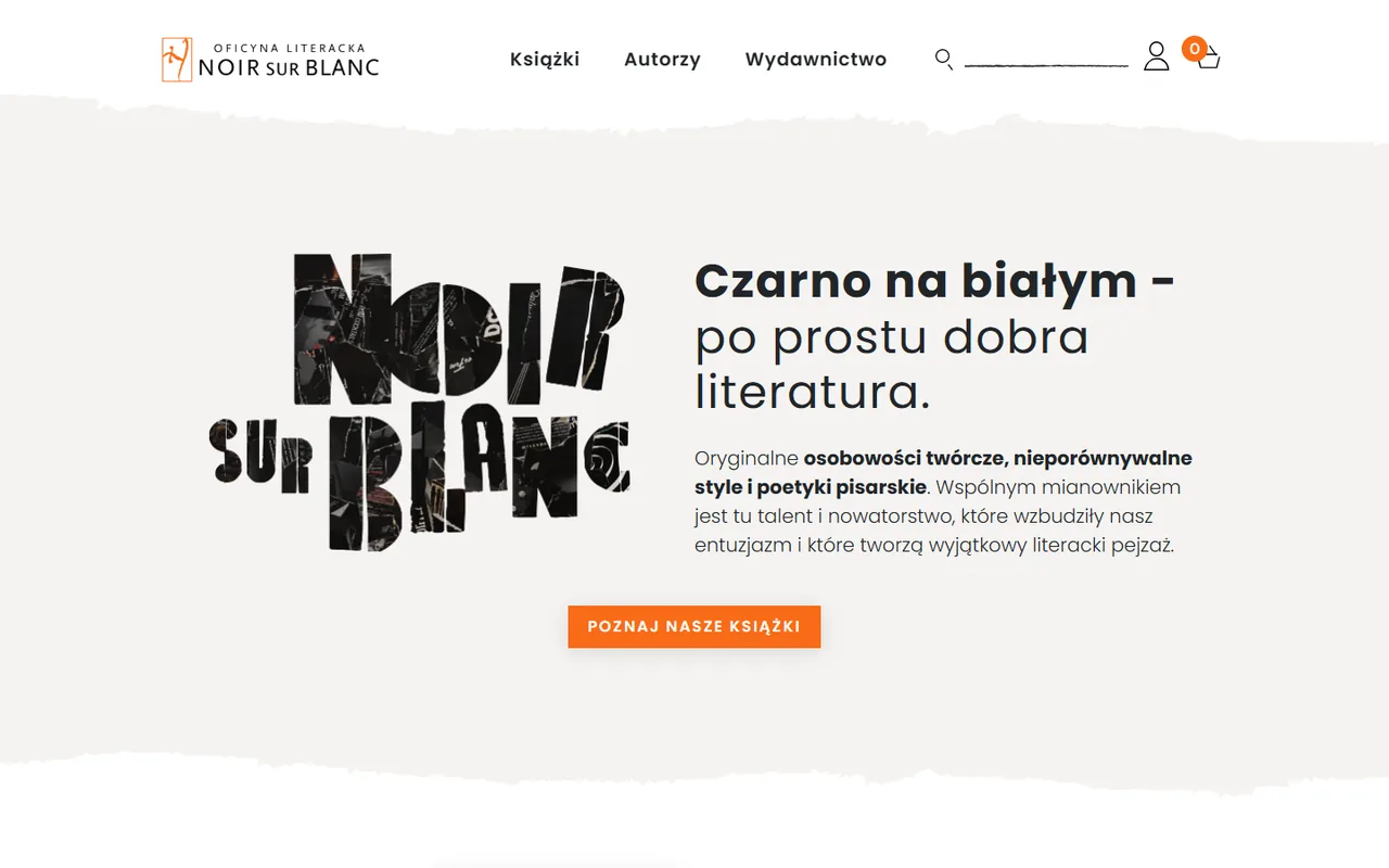 Strona główna księgarni Noir sur Blanc